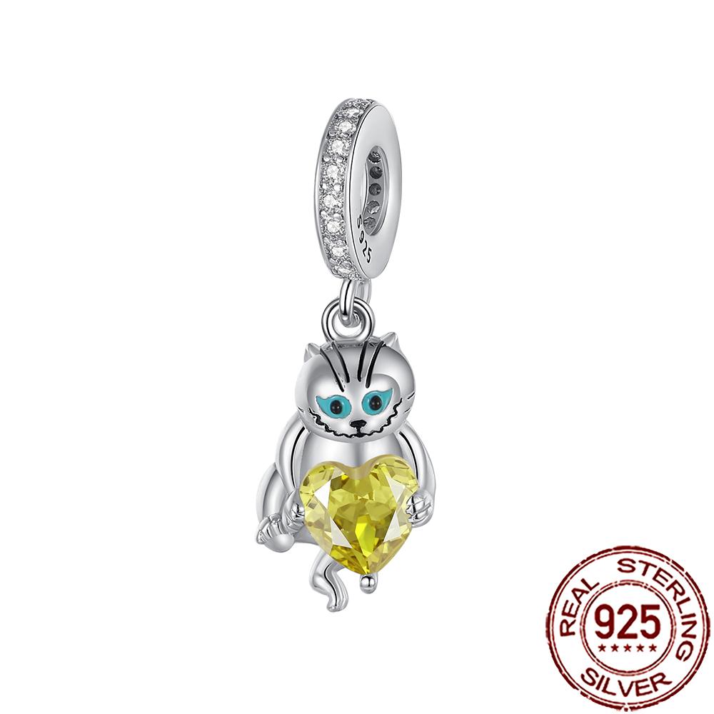 New Charms Copper Cat Dog Flamingo Chameleon Axolotl Animal Beads Fit Bracelet Necklace Women Diy Jewelry