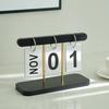 Wooden Perpetual Desk Calendar Daily Desktop Standing Flip Calendar with Day