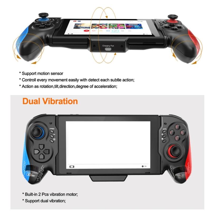 For NS Switch Gamepad Controller Handheld Grip Double Motor Built-in 6-Axis Gyro Vibration Built-in 6-Axis Gyro Design
