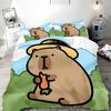 Cute Cartoon Capybara Duvet Pillowcase Bedding Set Adult Boy Girl Bedroom Decoration Children Gift Single Double Large Size