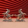 Brass Horse Step On Coins Lucky Statue Feng Shui Desk Ornament Zodiac Animal Figurines Miniatures Pure Copper Crafts Collections