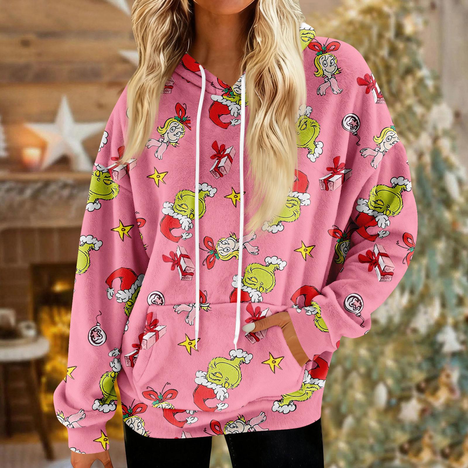 

Толстовки для женщин оверсайз зимние плюшевые милые свитшоты пуловер модная осенне-зимняя одежда M киноварь