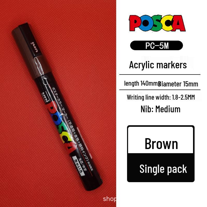 Mitsubishi POSCA PC-5M Wasserbasierter Poster- & Graffiti-Stift, Mittlere Spitze (1,8-2,5 mm), 17 Farben
