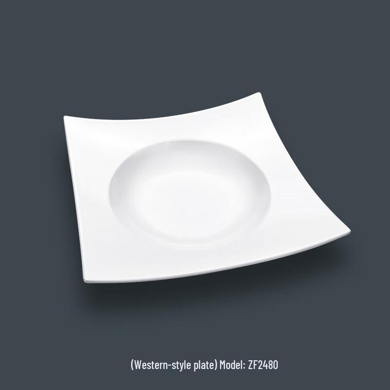 Huihuang White Melamine Salad & Pasta Plate