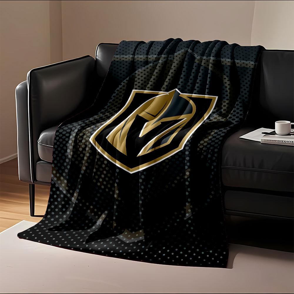 Golden Knight Crest On Black Pattern Print Blanket Soft and Cozy Perfect for the Living Room Bed Sofa or a Nap,gift