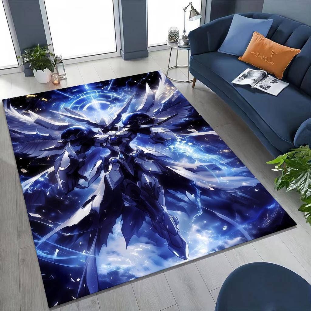 Retro Digimon Adventure Angewomon Agumon Cartoon Rug for Bedroom Living Room Sofa Home Doormat Decor,Kids Non-slip Floor Mat