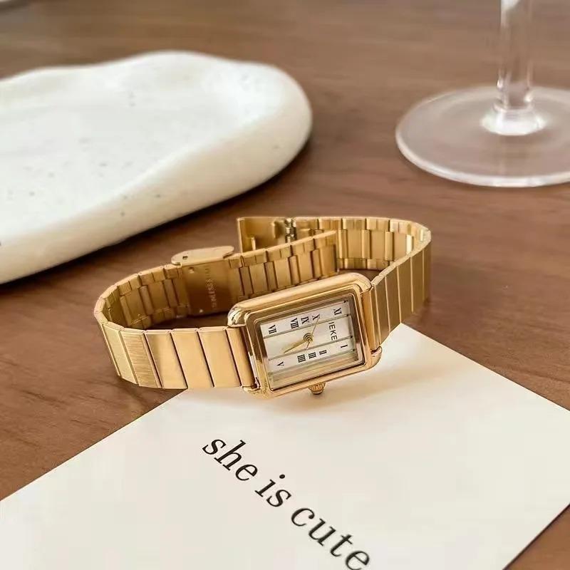 Women Quartz Watch Luxury Oval Tonneau Shaped Clock Vintage Roman Numerals Gold Sliver Steel Orologio Reloj Ladies Wristwatch