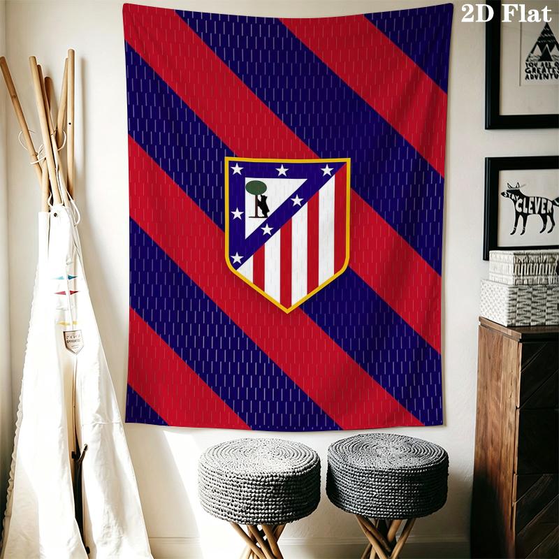 Atletico Madrid Wall Tapestry Aesthetic Wall Hanging Printed Fabric Blanket Decorative Tapestries for Bedroom Living Room Home Decor