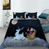 Christmas Series Quilt Cover Pillowcase Three-Piece Set Children'S Gift Digital Printing Polyester