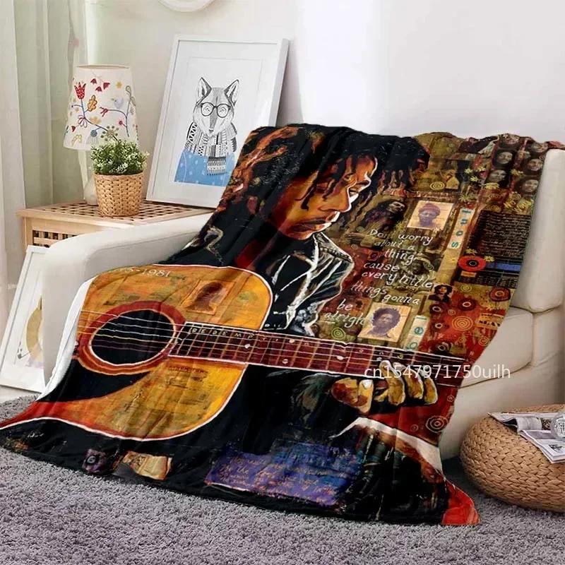 Bob Marley Album Blanket Reggae Music Jamaican Style Soft Flannel Blanket Portable Home Travel Sofa Blanket