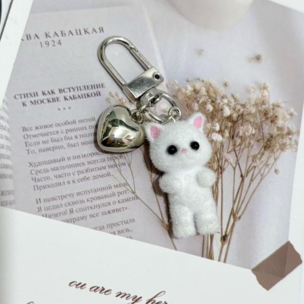 Creative Plush Cat Pendant Bag Hanging Car Key Ring Funny Cat Keychain  Key Decor