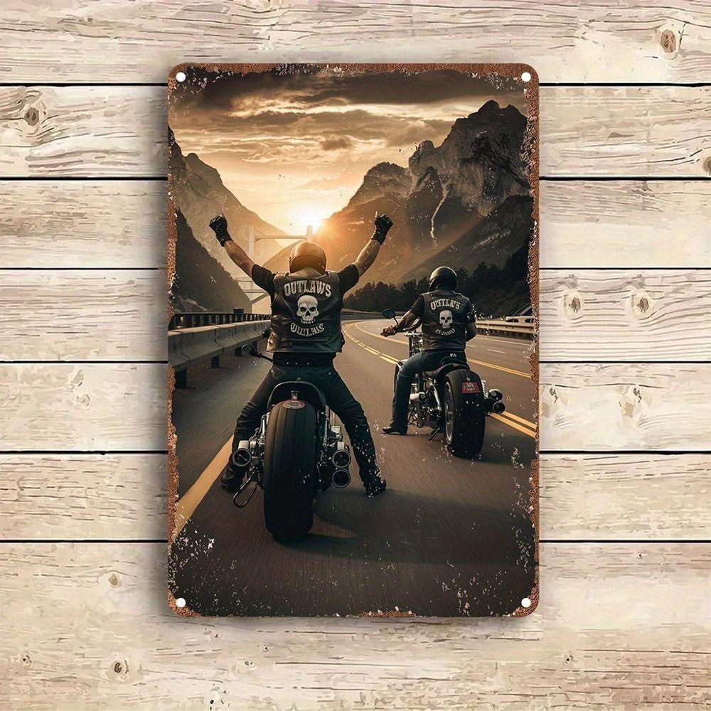 Moto metal interior plaque in the garage in the bar on the wall 20x30cm