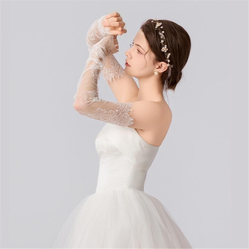 Tulle Gloves for Women and Girls in Theme Party Comfortable to Wear Elastic Nightclub Tulle Lace Gloves