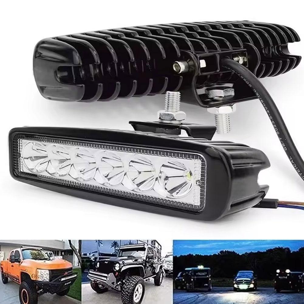 1/42Pcs 12V Car LED Light Bar 18W 6000K Super Bright Car LED Work Light Spot Light White Off Road Head Light Driving Lights