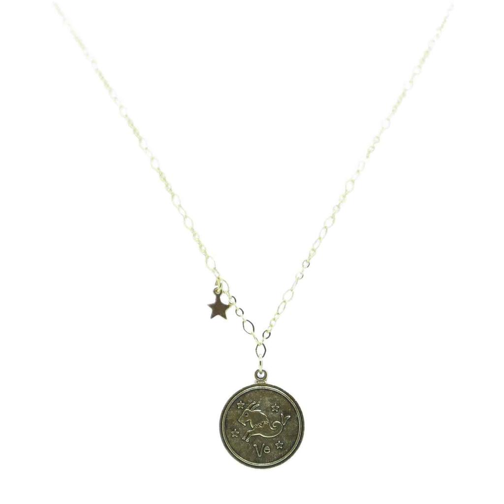 Amano Studio Zodiac Medallion - Capricorn Constellation Necklace Jewelry Capricorn Gift