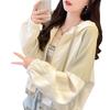Autumn Hooded Color-block Short Jacket, Women's Spring/autumn 2026 New Loose Petite Baseball Jacket, Cardigan