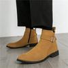 Winter Designer New Men's Pointed Toe Business Leather Casual Chelsea Ankle Boot Male Brogues High Top Shoes Zapatos Hombre