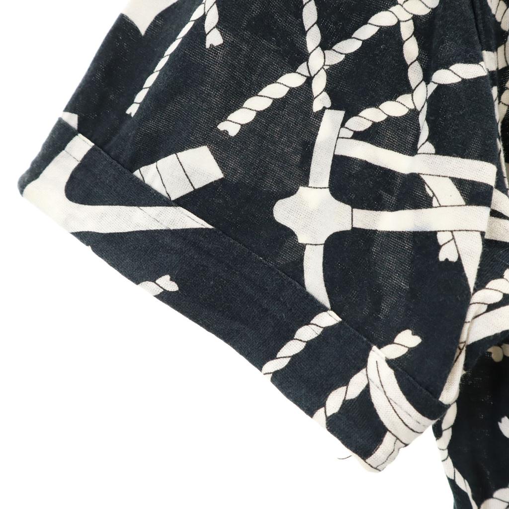 Celine 90s Made In Italy Old JCC Marine Pattern Short Sleeve Cotton Shirt Women Used