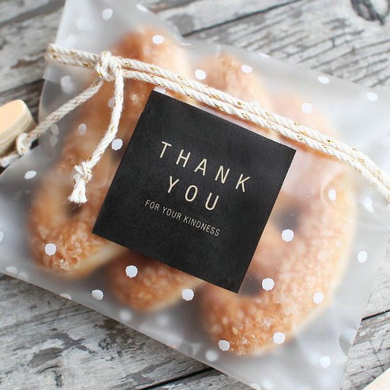 100Pcs/Set Gift Biscuits Bag Packaging Bread Baking Candy Cookies Package Bag