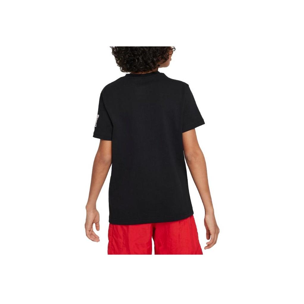 Nike Sportswear Logo Cartoon Pattern Round Neck T-Shirt Kids Tops Black FD3985-010