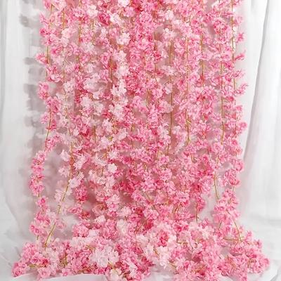 1-10PCS 180m Artificial Cherry Blossom Garland Fake Flower Vine Wall Decoration Wedding Party Backdrop DIY Home Garden Decor