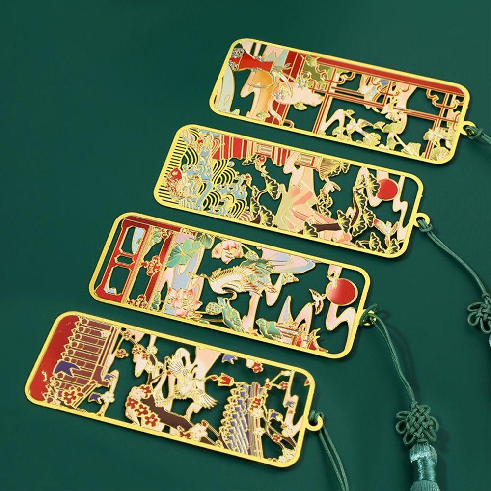 Tassel Brass Bookmark Painted Pagination Mark Retro Book Clip  School Office Supplies