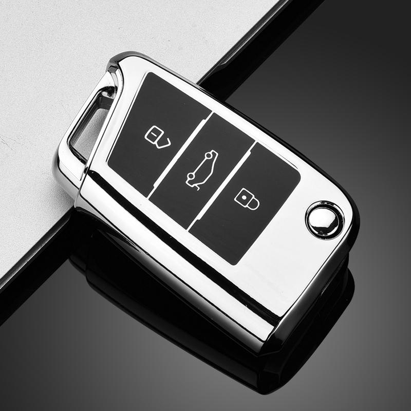 TPU Car Key Case Cover Shell Fob for VW Volkswagen Golf 7 MK7 Tiguan MK2 for SEAT Ateca Leon FR 2 Ibiza Skoda Octavia A7 Keyless