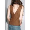 Summer New Women clothes Linen Blend Single Row Multi-Buckle Minimalist All-Match V-neck Sleeveless Vest 3503586