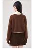 Women's Grey Knit Polo Shirt & Sleeveless Apricot Inner Layer Set, Spring/Autumn 2024 Collection.