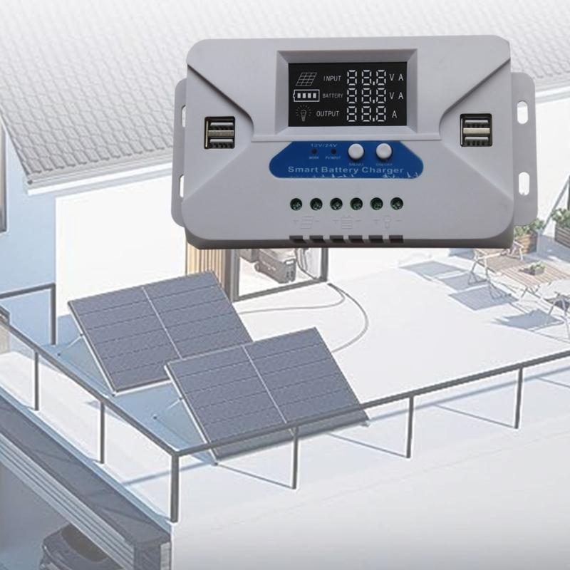 12V/24V MPPT Solar Charging Controller 10A 20A 30A 40A 50A 60A for Battery Street Light Sun Control Outdoor Lighting