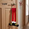 Holiday Theme Hanging Pendant Christmas Elf Legs, Santa Legs Ornaments, Plush Stuffed Xmas Car Pendant, Gift for Lovers Fun Decor Mirror, Door Handle,