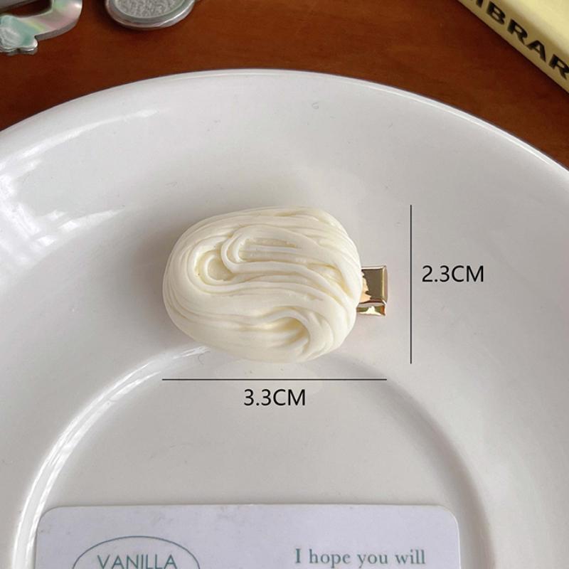 Fată Inimă Drăguț Mic dejun Agraf Simulare Mâncare Agraf Rășină Accesorii pentru păr