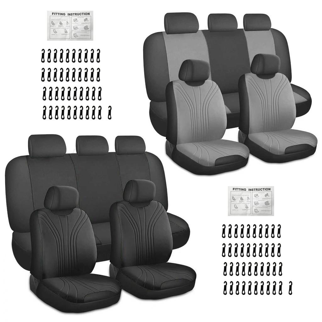 All-Season Car Seat Covers Easy To Install Non-Slip Breathable Full Set Of Car Seat Covers For 5 Seats
