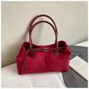 Autumn retro large-capacity suede bag women's 2025 new casual commuter shoulder bag portable tote bag