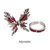 2Pcs Fashion Metal  Butterfly Open Rings Adjustable Gothic Finger Rings Statement Jewelry Simple Knuckles Rings
