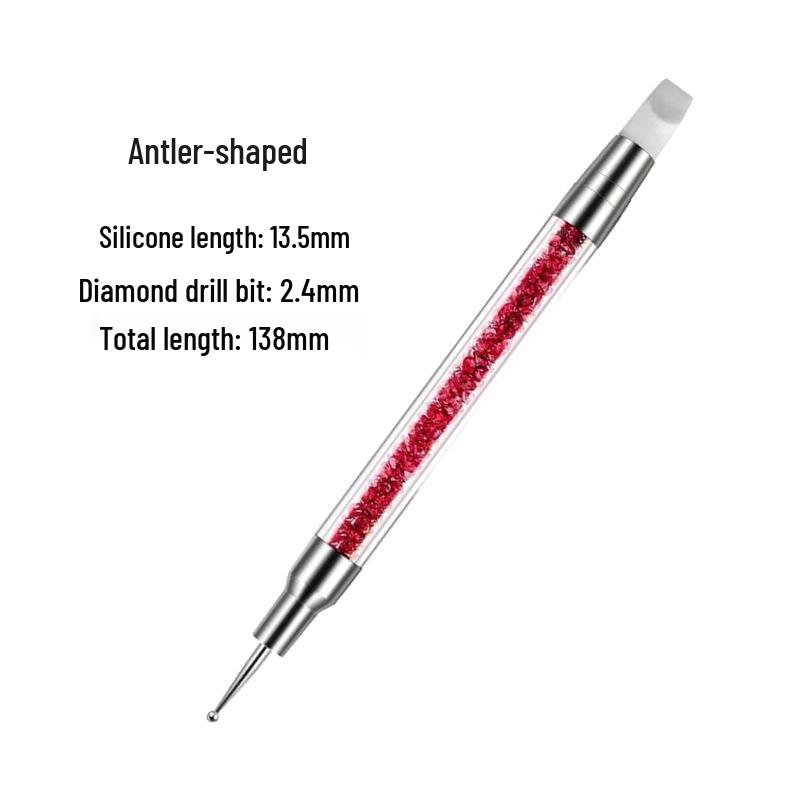 Multifunctional Double-Ended Nail Art Silicone Pen for Beading, Gluing, Carving, Rhinestone Pressing, and Embossing