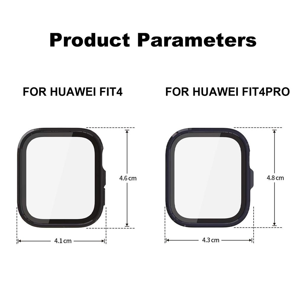 Glass+Case For Huawei Watch Fit 4 All-Around Screen Protector Hard PC Bumper Tempered Glass Watch Case For Huawei Watch Fit 4Pro