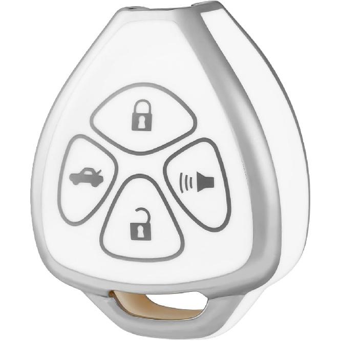 For Toyota Key Fob Cover, Soft TPU Protection Key Case Fit for Toyota Corolla 2008-2013/ Camry 2007-2011/ Venza 2009-2016 4 Buttons Smart Remote Car