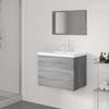Bathroom Furniture Set Gray Sonoma Particleboard