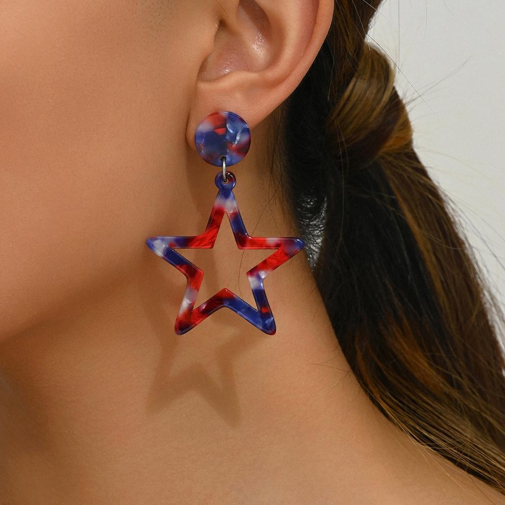 Ins Five-pointed Star Earrings Hip-hop Versatile Simple Design Earrings Niche High-end Earrings