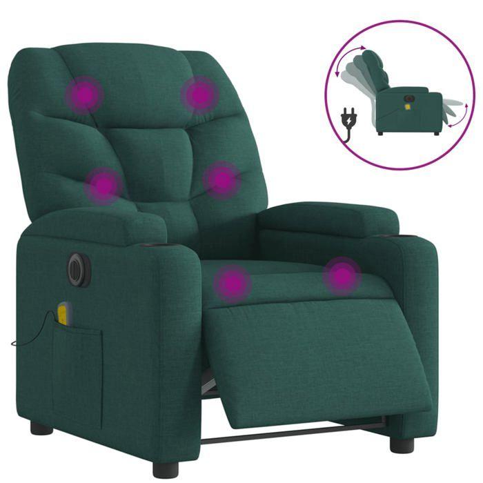 VidaXL Electric Reclining Massage Armchair, Relaxation Chair with Adjustable Backrest and Footrest, Seat of 3204590
