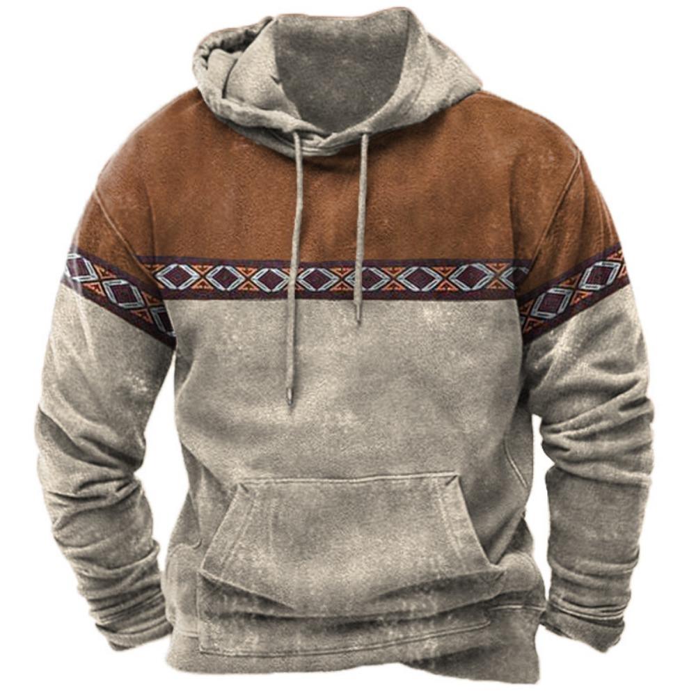 Cross border new casual trend hoodie hoodie retro 3D printed men's sportswear European and American streetwear