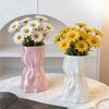 Bedroom Aesthetic Decor 3D Printed Flower Vase, Modern Minimalist Vase for Living Room Sophisticated Home Accessories Decor, Creative Floral