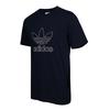 Adidas Originals Outline Tee Sports Leisure Series Letter Print Crew Neck Short Sleeve T-Shirt Men Tops Black DH5783