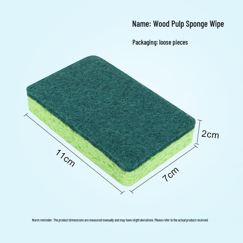 Wood Pulp Cotton Sponge Scouring Pad - Magic Eraser for Kitchen Cleaning