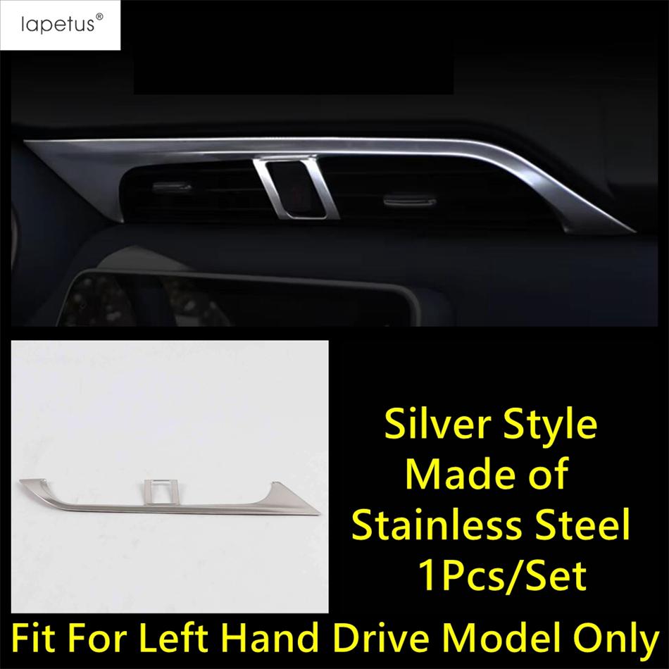 For Nissan Kicks 2017 -  Central Control Middle Air AC Outlet Vent Warning Lamp Frame Cover Trim Stainless Steel Accessories