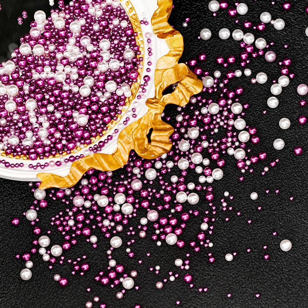 2.5-5mm Colorful Pearl Beads Round Nail Charms Pearl 3D Beads Ball Jewelry Rhinestones Nail Art Decoration Nail DIY Manicure 10g