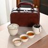 Business Gifts Travel Tea Set Kuaike Cup One Pot Three Cups Portable Cover Bowl Small Set Outdoor Kung Fu Tea Set