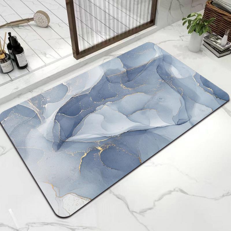 Nordic Style Marble Pattern Diatom Mud Bath Mat - Non-slip, Water-Absorbent, Quick-Drying, Wear-Resistant Foot Mat