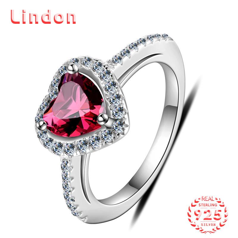 

Классическое кольцо Lindon из стерлингового серебра 925 пробы с цирконом, женские ювелирные изделия, свадебный подарок для вечеринки